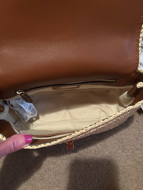 Ralph Lauren Woven Straw Medium Sophee Bag - Picture 6 of 9